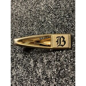 VTG‎ Hickok Gold Tone Initial old English monogram B Tie Clip Bar Clasp Mens